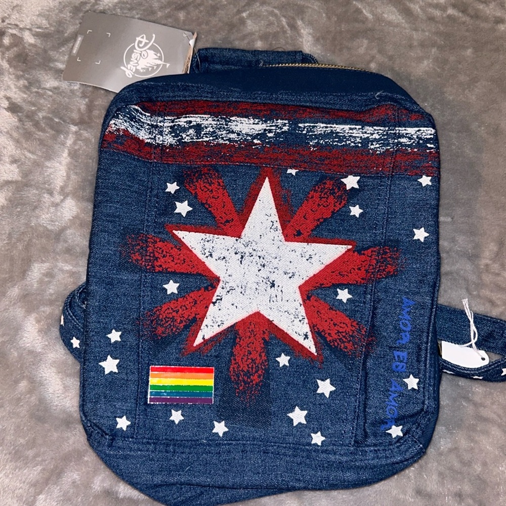 NWT Disney America Chavez Marvel denim backpack